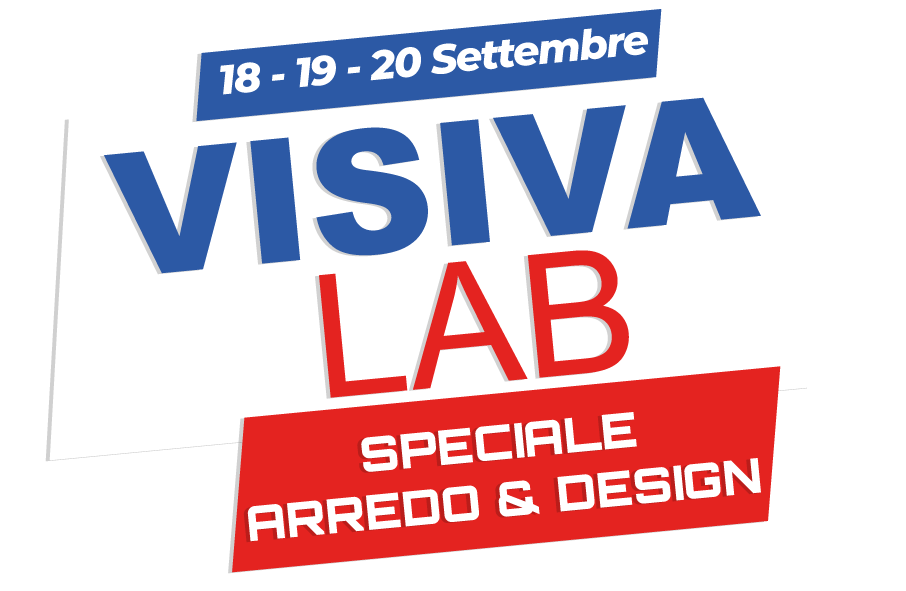 This logo promotes an event dedicated to furniture and design, called Visiva Lab, which will take place from September 18 to 20.
