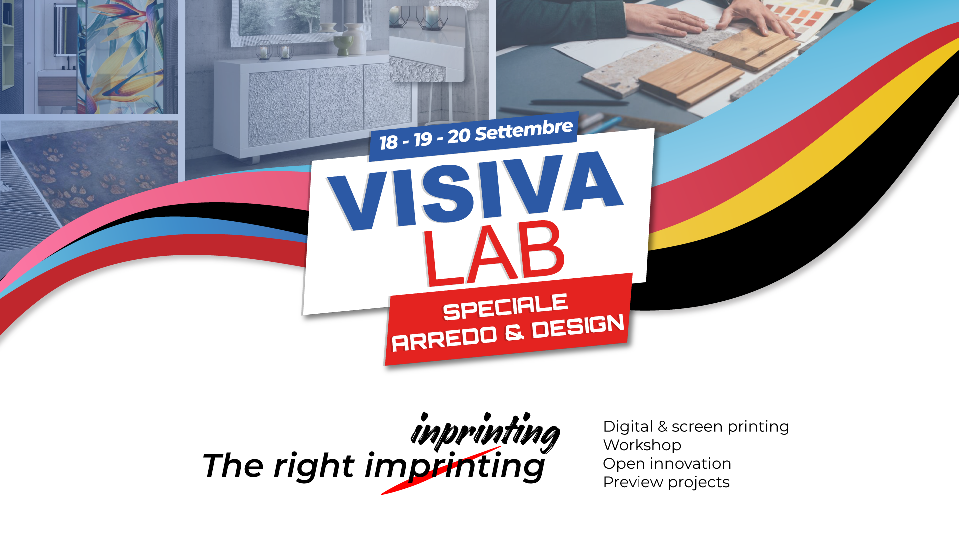This logo promotes an event dedicated to furniture and design, called Visiva Lab, which will take place from September 18 to 20.