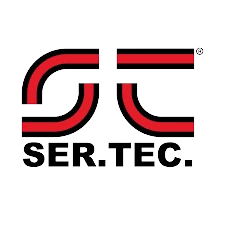 Logo of the company SER.TEC. in red and black letters on a transparent background